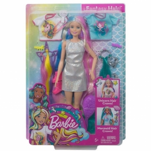 Кукла Barbie Fantasy Hair Радужные волосы, 29 см