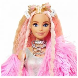 Кукла Barbie Extra в розовой пушистой шубке
