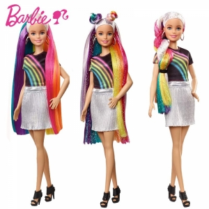 Кукла Барби с радужной мерцающей прической Barbie